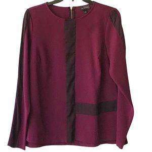The Limited Burgundy Long Sleeve Blouse Size Small NWT